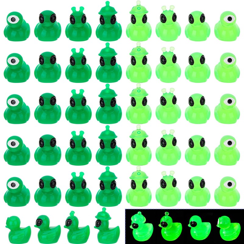 GGSTDDUP 64 Pcs Mini Resin Alien Ducks Figures, Tiny Alien