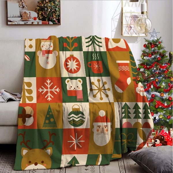 Christmas Cuddly Blanket 130 x 150 cm, Sofa Blanket Christmas,
