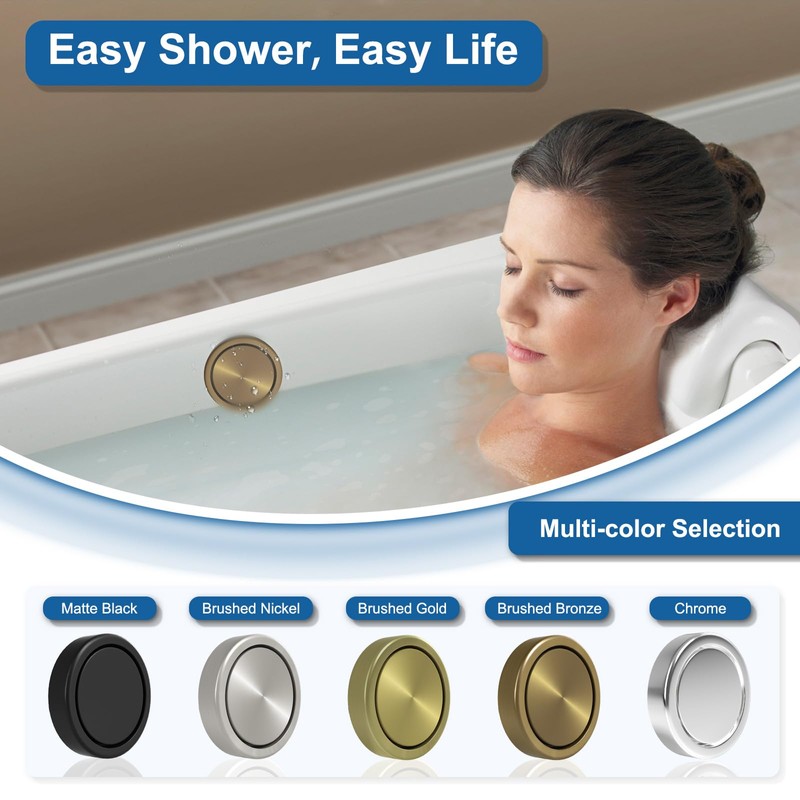 Fibetter Bathtub Overflow Cover 2-Screws on, 3.55" ABS Plastic Tub