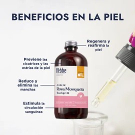 Aceite De Rosa Mosqueta + Aceite De Jojoba Kit reparador anti-edad anti-estrias masaje facial y corporal Hebbe Cosmetics & Ludika 500 ml c/u