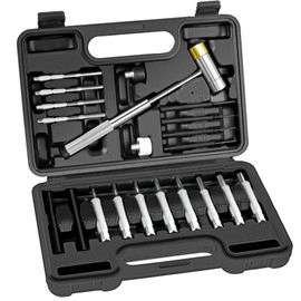 BESTNULE Punch Set, Punch Tools, Roll Pin Punch Set, Made of Solid Material Including Steel Punch and Hammer, Ideal for Machinery Maintenance with Organizer Storage Container (Without Bench Block)