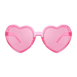 FEISEDY Heart Shaped Sunglasses Party Glasses Disco Transparent Candy Color Trendy Love Glasses B4124