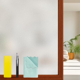 Bloss Window Privacy Film Bathroom Windows Frosted Film Heat Control UV Blocking, Static Cling Windows Film Day and Night,Window Decorative Film for Bathroom Home Office Door,23.6 x 118 inches