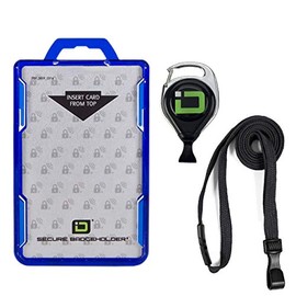 ID Stronghold Secure Badge Holder Duolite - RFID Blocking 2 Card ID Badge Holder with Lanyard and Retractable Reel - PIV, CAC and Work Cards - Heavy Duty Plastic Badge Protector - FIPS 201 Approved