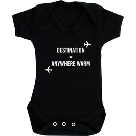 Hippowarehouse Destination Anywhere Warm Baby Vest Bodysuit (Short Sleeve) Boys Girls Black