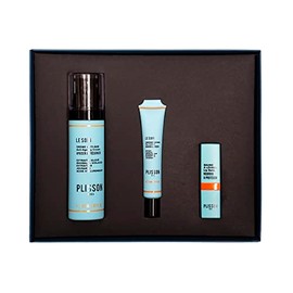 Plisson Set mit Liebesgueule – 1 Augenpflege + 1 Anti-Aging-Creme für Gesicht + 1 Lippenbalsam – 3 Pflege für Herren – 97 bis 99 % Inhaltsstoffe natürlichen Ursprungs – hergestellt in Frankreich