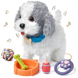 OR OR TU Dog Toy Kids Plush Puppy Licks Electronic Pets with Remote Controlled Toy Dog Running and Barking Interactive Toy for Children Girls Boys Gift