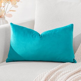 Artscope Velvet Cushion Cover Decorative Cushion Sofa Cushion Lumbar Cushion Throw Cushion Cover Sofa Bedroom 30 x 50 cm Turquoise
