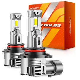 SEALIGHT 9005/HB3 Fog Light Bulbs, 30000LM Bright, 6500K Cool White, 60000+ Hour Lifespan With Cooling Fan, Plug-N-Play Installation, 2-Pack