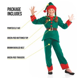 Fun Shack Christmas Elf Costume Kids, Elf Costume Kids Girls, Child Elf Costume Kids Boys, Kids Elf Costume, Kids Elf Outfit, Large