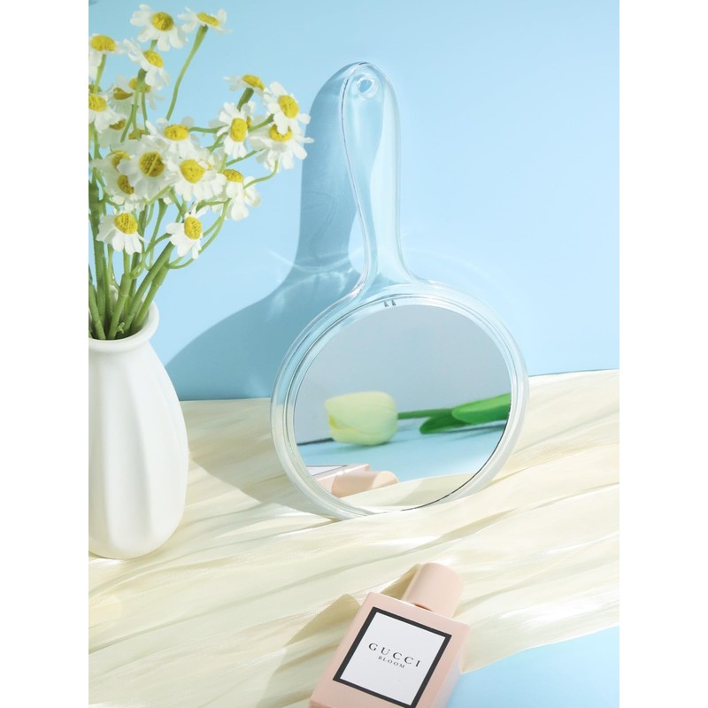 Macaki Hand Mirror, Double-Sided 1X/15X Magnifying Mirror with Handle, Acrylic,