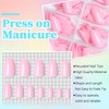 LoveOurHome 240pc Short Oval Press on Nails Pink Fake Nails,