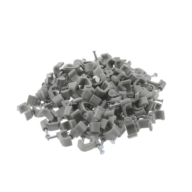 Reulin 1mm T&E Cable Clips, Pack OF 100, Grey, 5x8mm