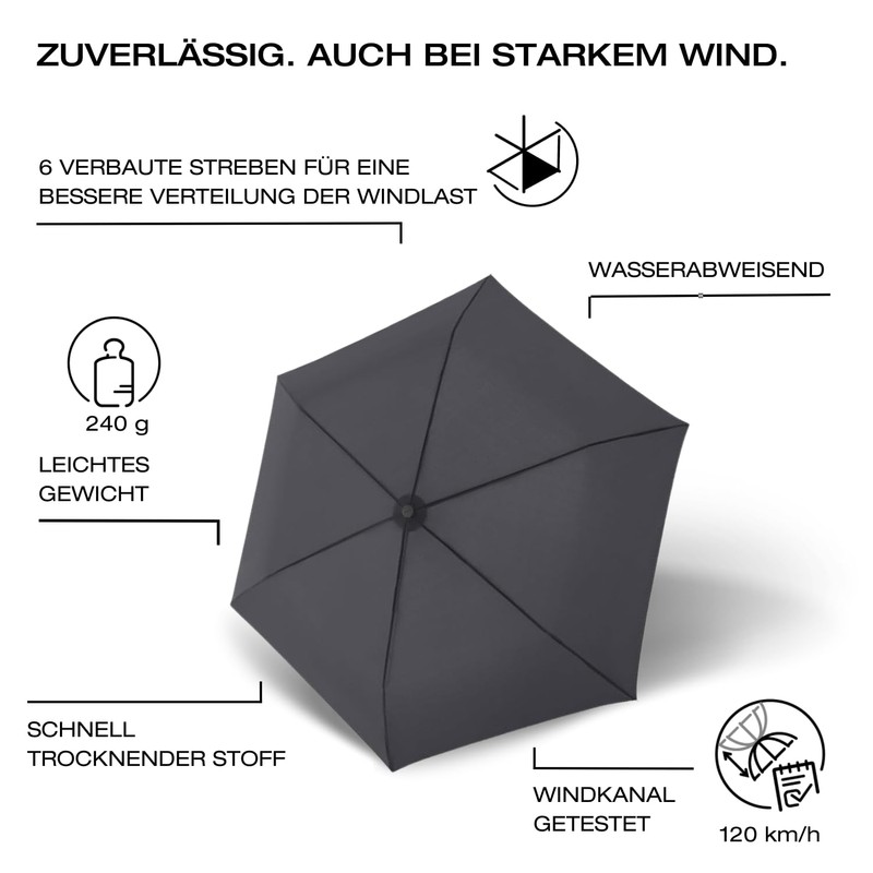 Knirps C.250 Light Duomatic Umbrella with Umbrella Bag, Pocket Umbrella