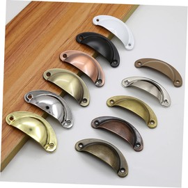 Gadpiparty 12Pcs Vintage Shell Design Cupboard Knobs Decorative Drawer Pull Handles Antique Style Hardware for Cabinets Furniture Handle Parts No Burrs Resistant