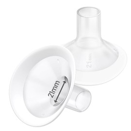 2pcs 21mm Soft Rim Flanges with 106 Degree Wider Opening angle for Medela Breast Pump, PersonalFit, Freestyle, Maxflow, Freestyle Flex Swing Maxi Connector