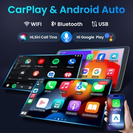 4 Core 64G ROM Car Radio for Toyota RAV4 2007 2008 2009 2010 2011 2012: Wireless Carplay Android Auto 9'' IPS Touch Screen 5G WiFi Car Stereo with Bluetooth GPS SWC Split Screen 1080P Backup Camera FM