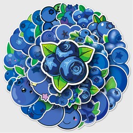 50 Packs Blueberries Stickers Water Bottles Laptop Phone Motorcycle Computer Guitar Skateboard Hydroflasks Fruits Vinyl Sticker Waterproof Aesthetic Trendy Decals for Teens Girls Adults