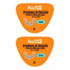 PARATO2 Guarda Bucal Infantil 3, 4, 5, 6, Años 2 Etapas Gel Silicona