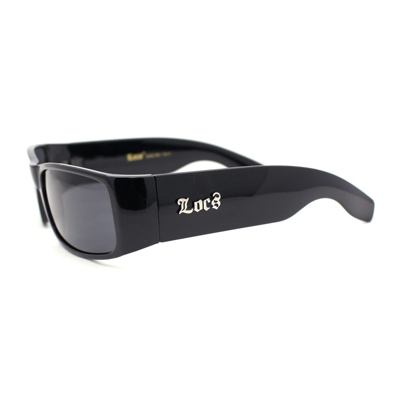 Locs Gangster All Black Classic Rectangular Cholo Sunglasses