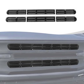 SQQP Front Grill Insert Mesh Grille Inserts Cover Kit 6Pcs Compatible with Ford Bronco 2021 2022 2023 2/4 Door Exterior Accessories (Black)