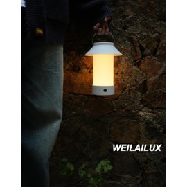 WEILAILUX Cordless Table Lamp Rechargeable, Portable Battery Operated Lantern with Flame Effect, Waterproof Flameless Candle Mood Light for Home/Patio/Camping/Shower/Indoor & Outdoor (White)