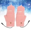 USB Heating Winter Gloves Cotton Knit Washable Women USB Fingerless