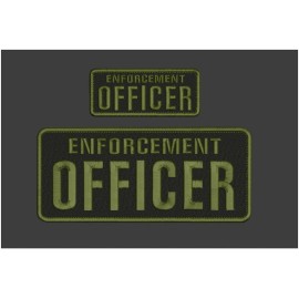 ENFORCEMENT OFFICER   PATCH 4X10 AND 2X5 HOOK ON BACK OD GREEN ON BLACK