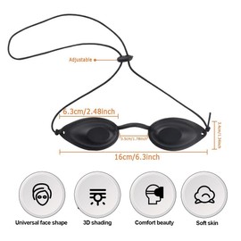 KEQAR 3 Stück Solarium Brille UV Schutz Schutzbrille für Therapie Augenschutz Rotlichtlampe Infrarot Schutzbrille Augenklappe