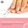 Brown French Tip Nails, Press Ons - Short Square Nails,
