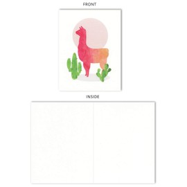 Llama All Occasion Blank Note Card - Size 4.25" X 5.5" by Nerdy Words (1 Card)