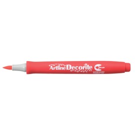 Artline 'Decorite' Red Brush Marker Pen for Card, Glass, Metal and Plastic