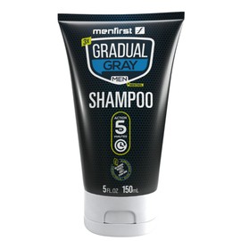 MENFIRST - Champú para oscurecer el cabello gris, color gradual para cobertura gris, hipoalergénico y sin químicos, tonos oscuros                     