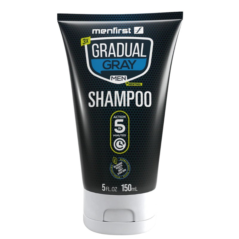 MENFIRST - Champú para oscurecer el cabello gris, color gradual
