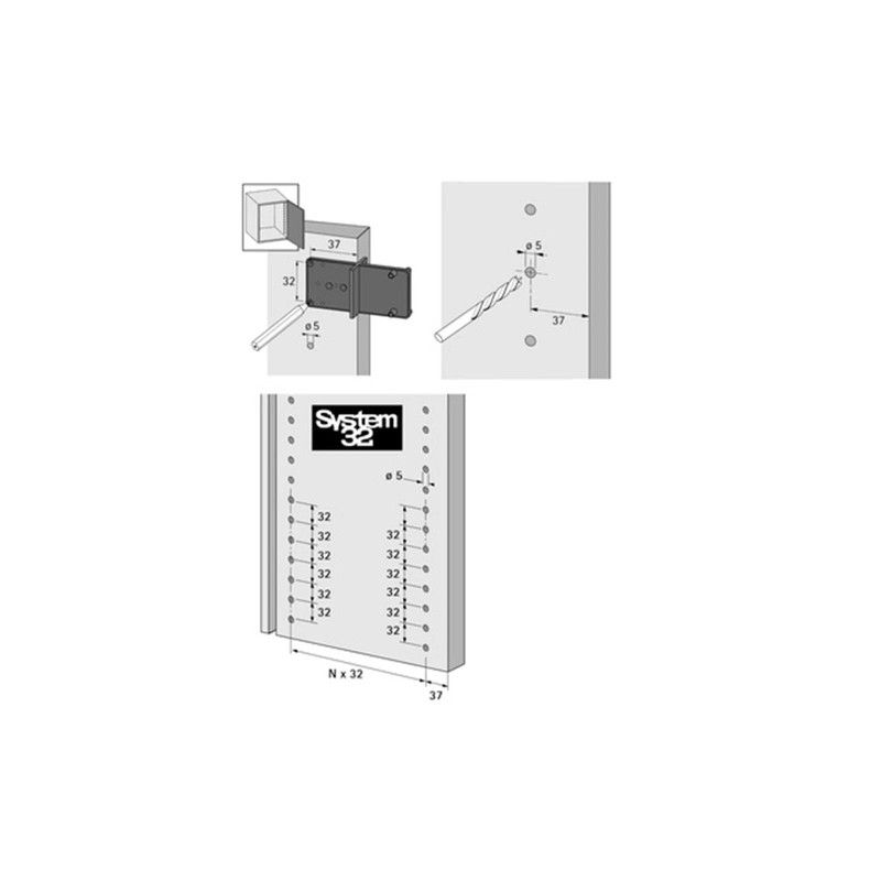Hettich Accura 351 Drilling Template MultiBlue