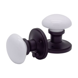 NCL White Door Knobs, Keyless Door Handles, Porcelain Door Levers, Interior Bath Door Knob