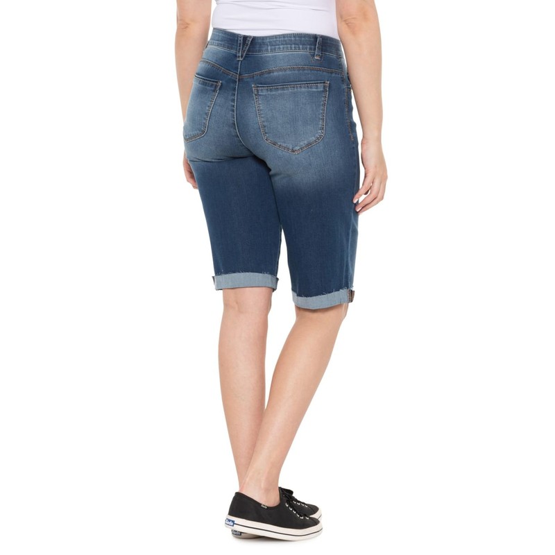 Democracy Ab Solution - Bermudas para mujer, 13 pulgadas, botón