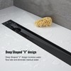 Elefloom Offset Linear Shower Drain, Black Shower Drain 36 inch