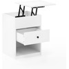 Furinno Jensen Lift Top Nightstand, Solid White