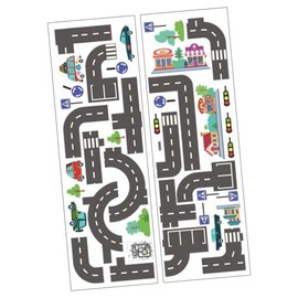2 Sheets Car Track Stickers Kids Wallpaper Peel and Stick Removable Wall Stickers Peel and Stick Wallpaper Kids Room Kindergarten Wall Posters Children Kids Playroom Wall Decals