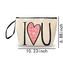 I Love U Makeup Bags for Women Girlfriend Valentines Day Gifts for Wife Fiancee Engagement Wedding Gifts for Women Girls Travel Toiletry Bag for Girls Her Cosmetic Makeup Organizers with Zipper
