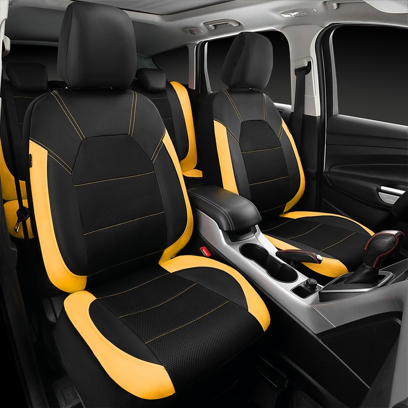 CAR PASS Leather Seat Covers, Breathable Universal Car Seat Cover