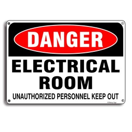 Electrical Room Danger Sign UV Protected Reflective 10 X 7 Inch Rust Free 40 Mil Aluminum Sign Laminated
