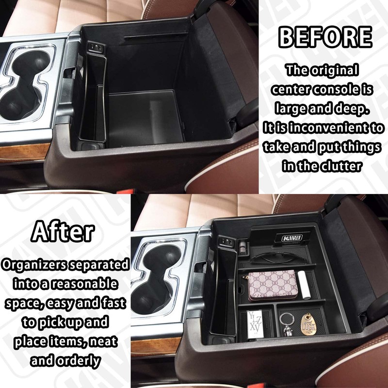 HGWEI Center Console Organizer Tray Compatible with Chevy Silverado/GMC Sierra