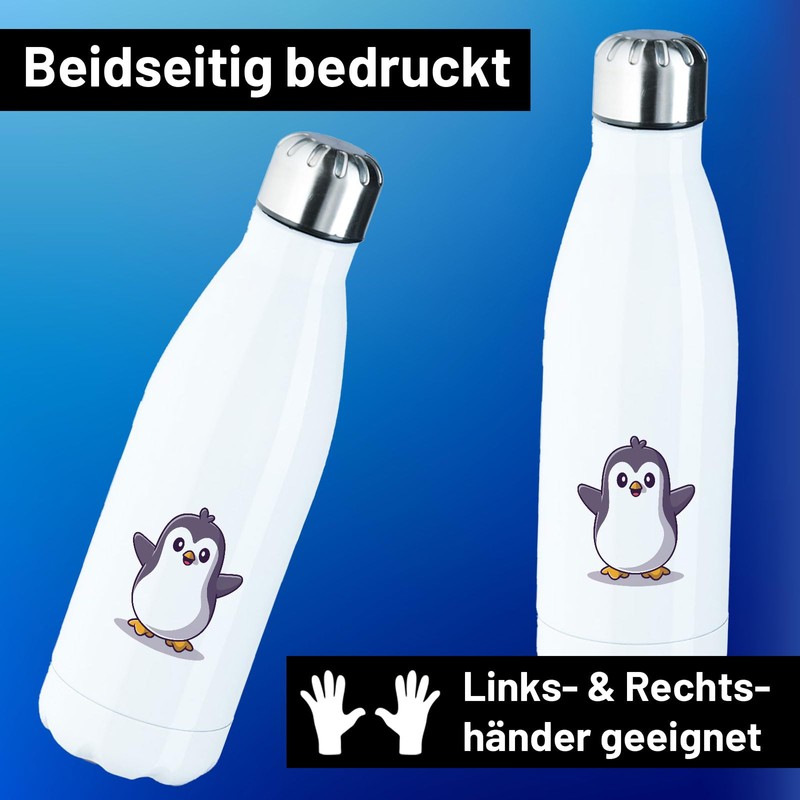 Huuraa Stainless Steel Drinking Bottle Penguin Comic Gift 500 ml