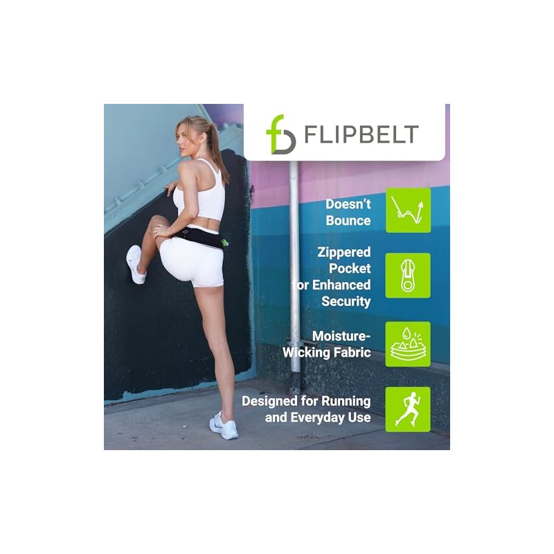 FlipBelt Elite - Cinturón de correr para teléfono y accesorios