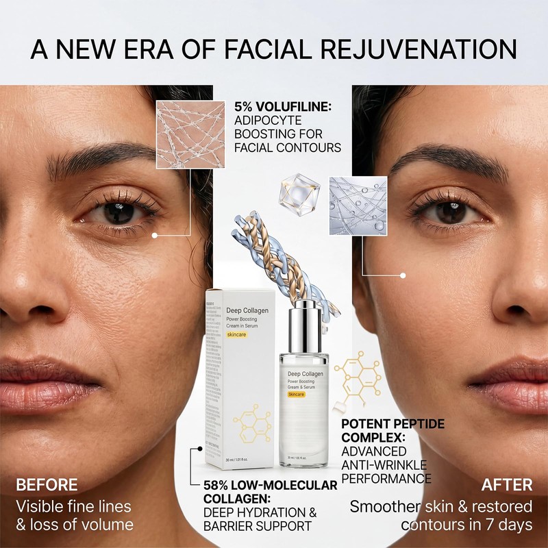 Bafiwu Deep Collagen Serum, Collagen Peptide Serum, Anti-Ageing Serum for
