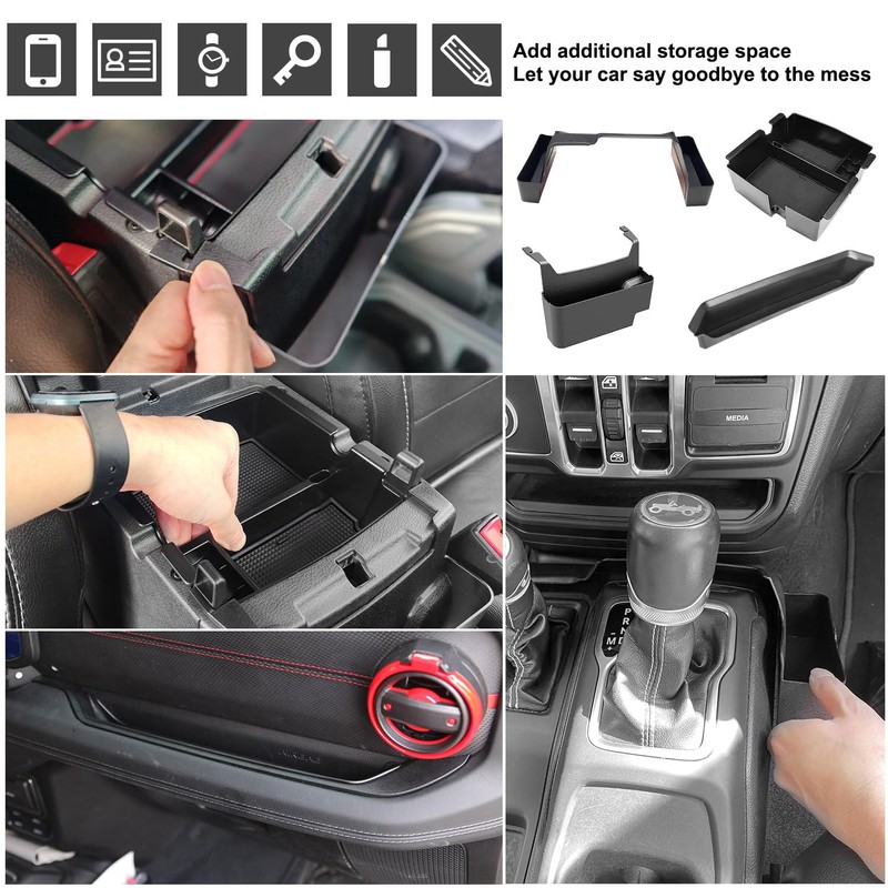 Center Console Organizer Fit for 2024 2025 Jeep Wrangler JL