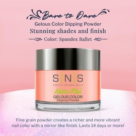 SNS Nail Dip Powder, Gelous Color Dipping Powder - Spandex Ballet (Peach/Pastel Cream) - Long-Lasting Acrylic Nail Color & Polish Lasts 14 Days - Low-Odor & No UV Lamp Required - 1.5 Oz