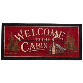 Cozy Cabin CC5268 Welcome to The Cabin Non Skid Rug 20"x44" Red